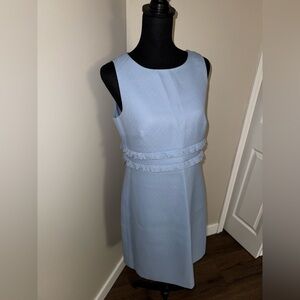 Eliza J Light Blue Tweed Sleeveless Midi Dress
